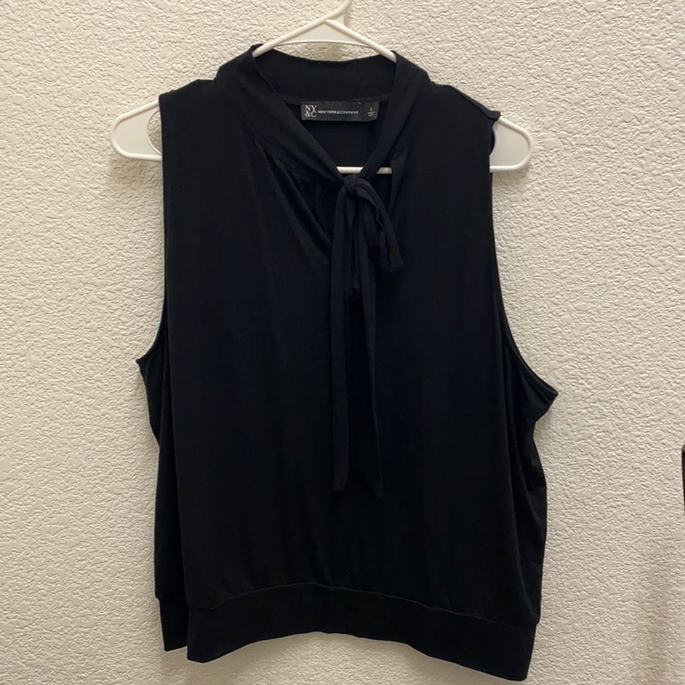 Large New York & Company black dressy top